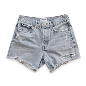 AGOLDE Parker Cutoff Jean Shorts Light Wash Distressed Cotton High Rise Classic